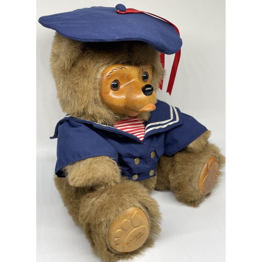 RAIKES Bear CHRISTOPHER 14" Pouty Sailor Wooden Face 5455 Vintage 1986 - Picture 3 of 9